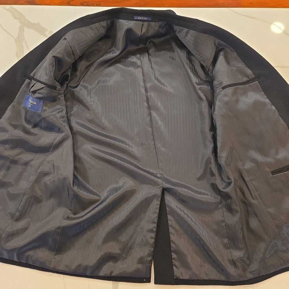Club Room Cashmere Silk Wool Single Breasted Black Blazer Sports Jacket Size 44